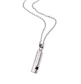 Emergency Survival Whistle Portable Stainless Steel Pendant Necklace