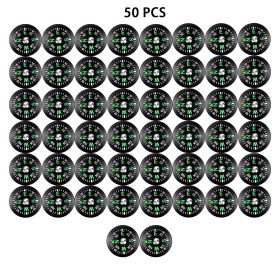 50pcs 0.8in/20mm Lightweight Pocket Compass Portable Oil Filled Button Compass For Hiking Camping Outdoor Activities