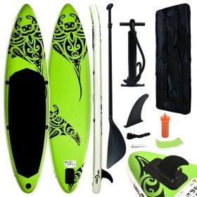 Inflatable Stand Up Paddleboard Set 126"x29.9"x5.9" Green