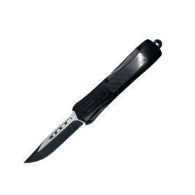 Carbon Fiber Automatic OTF Knife w/ Belt Clip (Style: Drop Point)