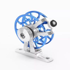 1pc Metal Spinning Casting Reel; Aluminum Alloy Lightweight Wire Cup; Speed Adjustable Fishing Reel For Ice Fishing (Color: Blue)