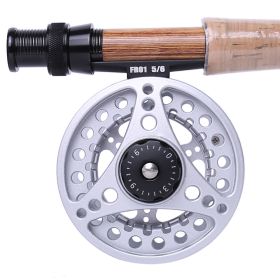 Kylebooker Fly Fishing Reel Large Arbor with Aluminum Body Fly Reel 3/4wt 5/6wt 7/8wt (Color: Silver)