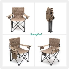 Oversized Folding Camping Chair, Heavy Duty Supports 300 LBS, Portable Chairs For Outdoor Lawn Beach Camp Picnic (Color: kachi)