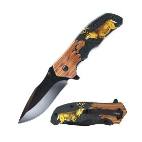 8" Wildlife Folding Knife (Style: Deer)