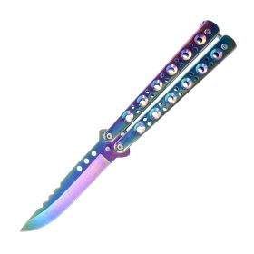 9" Butterfly Knife (Color: Rainbow)