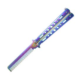8.75" Butterfly Comb Knife (Color: Rainbow)