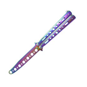 8.75" Butterfly Trainer Knife (Color: Rainbow)