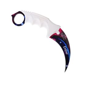 Karambit 7.5" Neck Knife (Model: Purple Galaxy / White Handle)